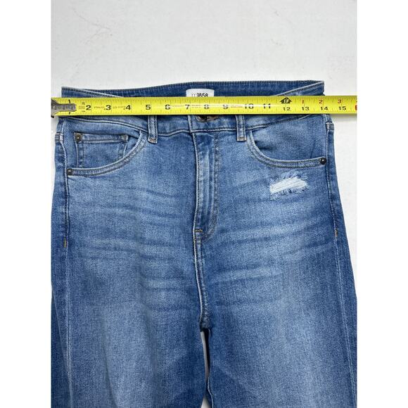 M1858 Women’s Claudia High Rise Straight Crop Jeans with Knee Rips Size 2/26 - Picture 5 of 6